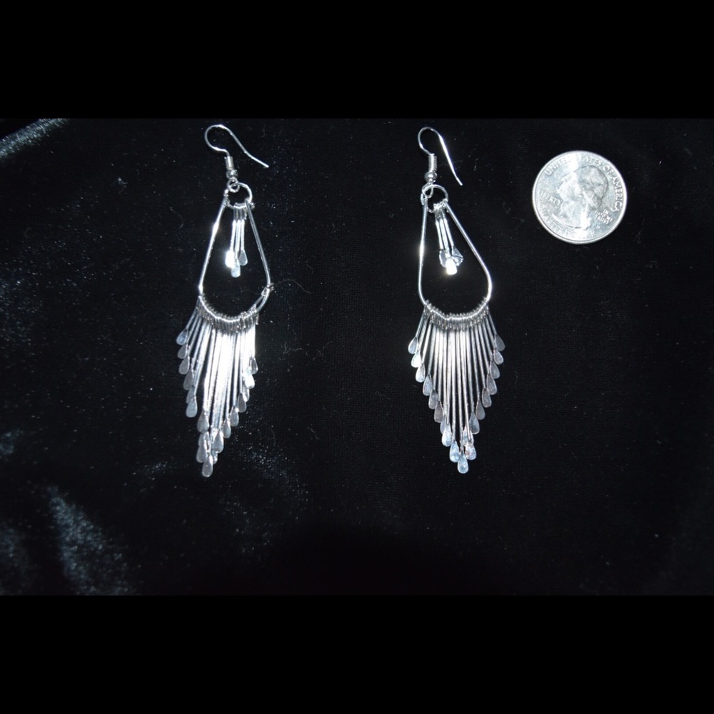 Silver drop earrings